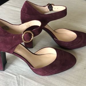Nine West suede burgundy size 7.5 strappy heel